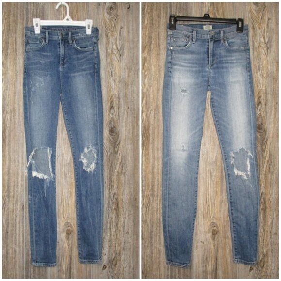 Lot of 2 Citizens Of Humanity Rocket High Rise Skinny Jeans Womens Size 24 - Picture 1 of 14